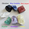 Lot de 7 Pierres Brutes des Chakras 2-3 cm – Améthyste, Citrine, Fluorite, Sodalite, Jaspe Rouge…