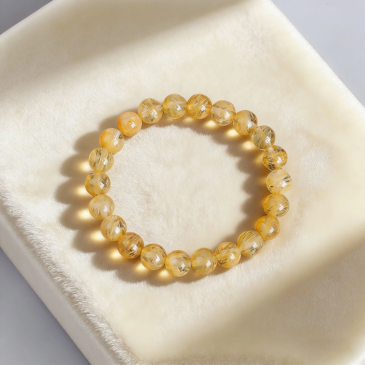 Bracelet Citrine Naturelle – Perles Jaune Soleil 6, 8 ou 10 mm, 17 ou 19 cm