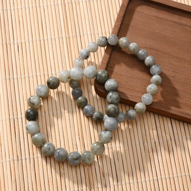 Bracelet Labradorite Naturelle – Perles 4, 6 ou 8 mm, Élastique, Femme et Homme