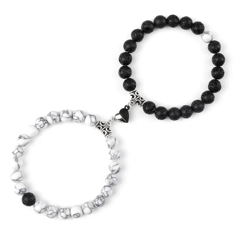 Bracelets de Couple à Distance en Pierres Naturelles – Duo de 2 Bracelets, Cadeau Amoureux