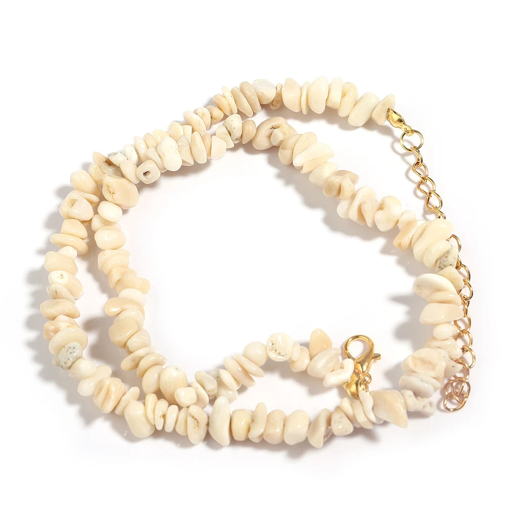 Collier Ras du Cou en Éclats de Pierres Naturelles – 16 Pierres au Choix, 43 cm