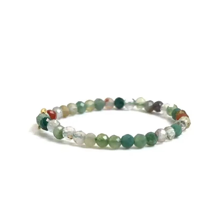 Bague Fine en Perles de Pierre Naturelle Facettées 2 mm – Extensible, 26 Pierres au Choix