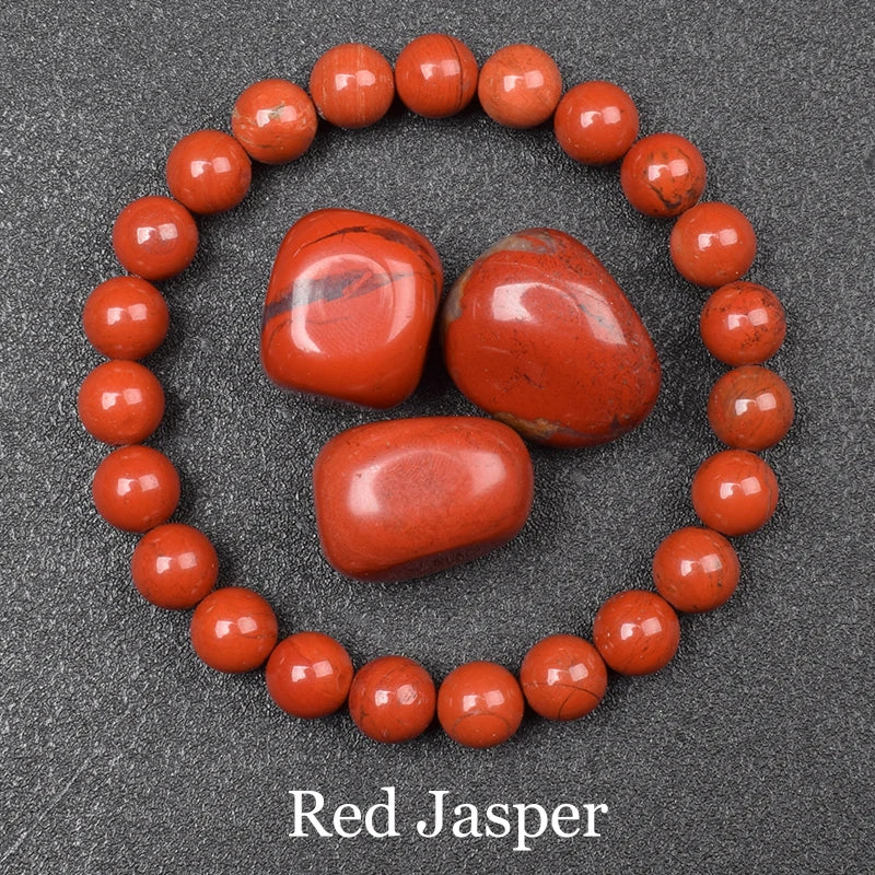 Bracelet Pierre Naturelle au Choix – Obsidienne Dorée, Rhodonite, Unakite et 13 Autres, 6 ou 8 mm