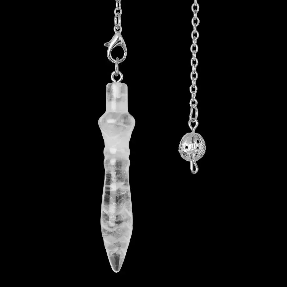 Pendule Thot Égyptien en Pierre Naturelle Sculptée – Obsidienne, Améthyste, 7 Chakras… 11 Pierres