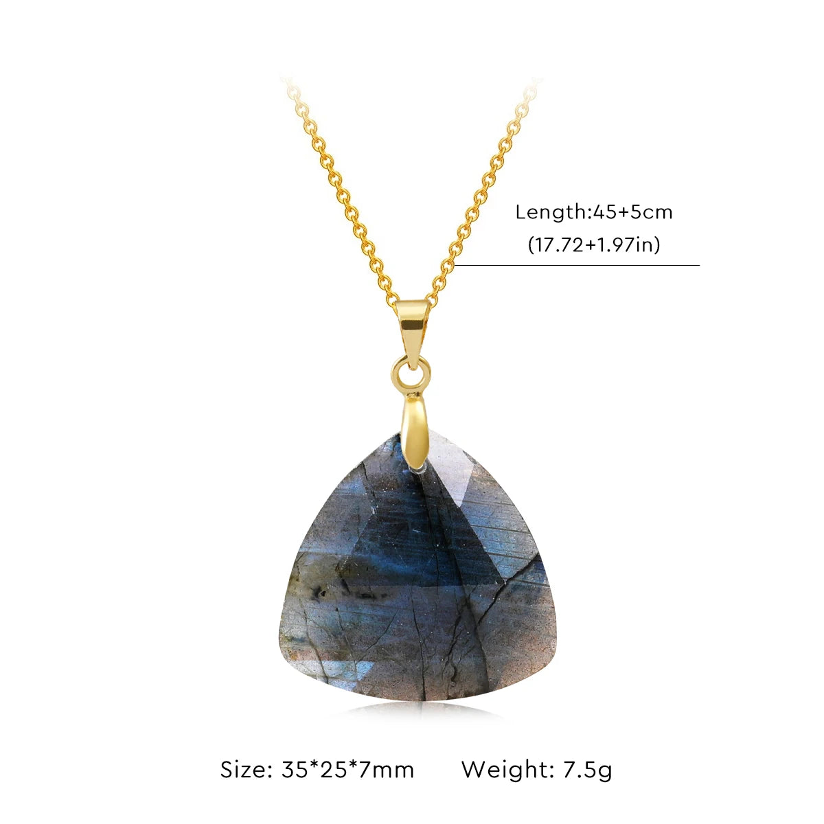 Collier Labradorite Naturelle Forme Libre – Pendentif Doré ou Argenté, 10 Modèles