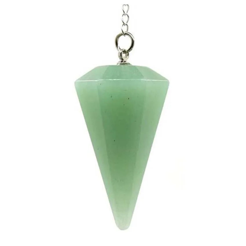 Pendule Pyramide Hexagonale en Pierre Naturelle – 18 Pierres : Améthyste, Labradorite, 7 Chakras…