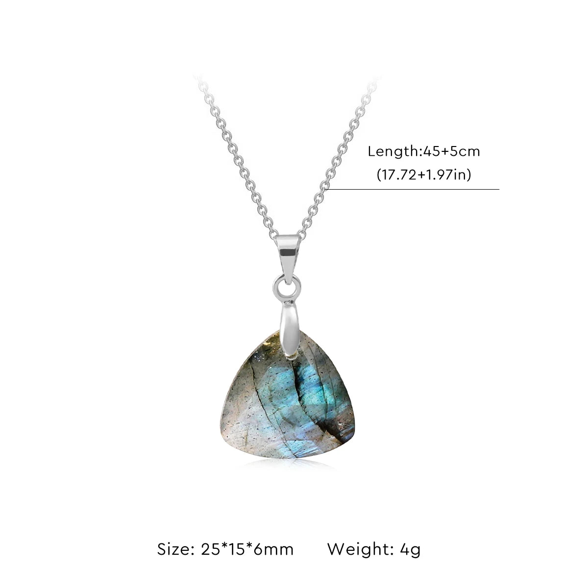 Collier Labradorite Naturelle Forme Libre – Pendentif Doré ou Argenté, 10 Modèles