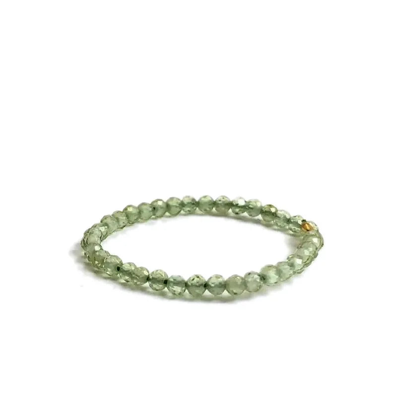 Bague Fine en Perles de Pierre Naturelle Facettées 2 mm – Extensible, 26 Pierres au Choix