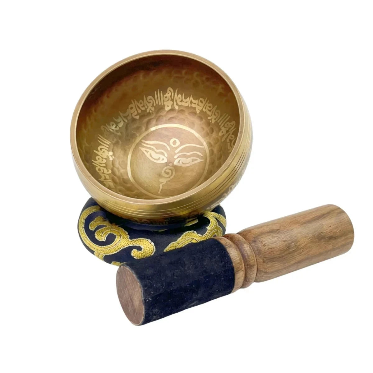 Coffret Bol Chantant Tibétain – Fleur de Vie, Œil Doré ou Motifs Porte-Bonheur, Coussin et Maillet