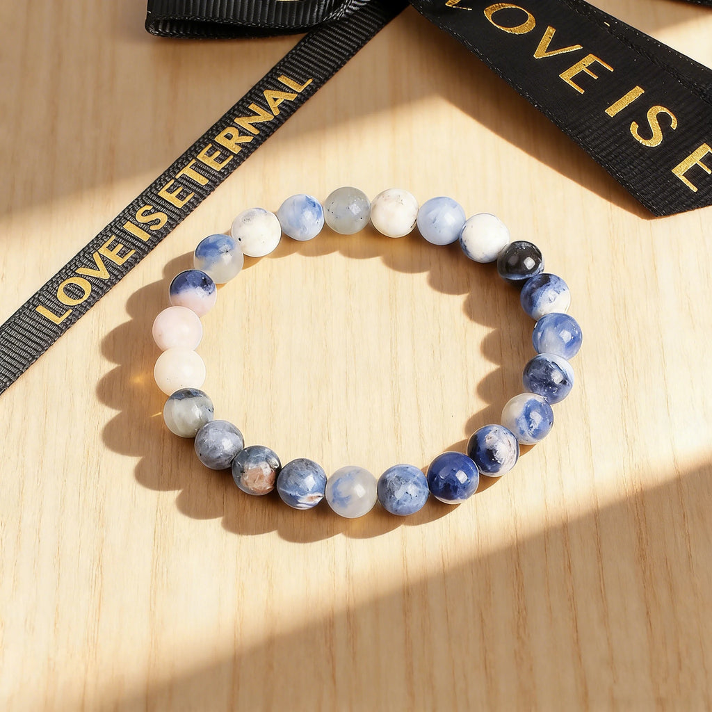 Bracelet Sodalite Naturelle – Perles Bleues 6, 8 ou 10 mm, 17 ou 19 cm, Homme et Femme