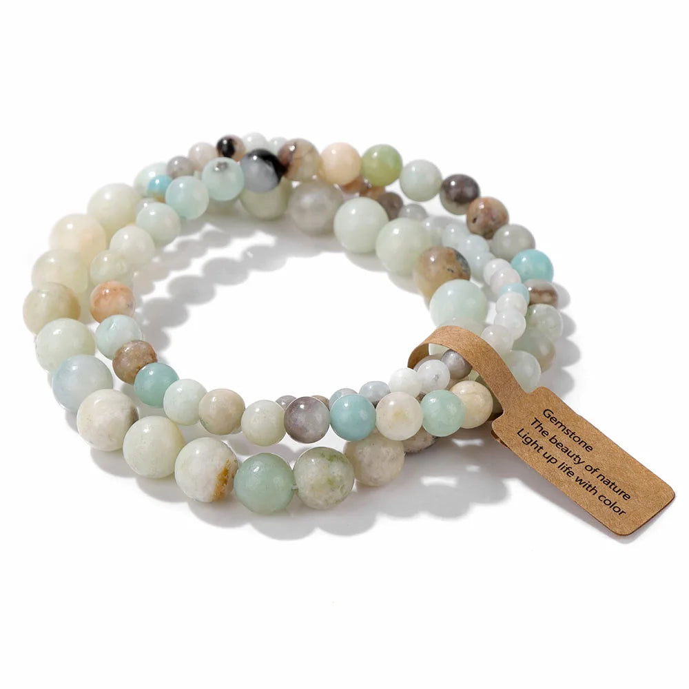 Lot de 3 Bracelets en Pierre Naturelle – Perles 4, 6 et 8 mm, 13 Pierres au Choix, à Accumuler