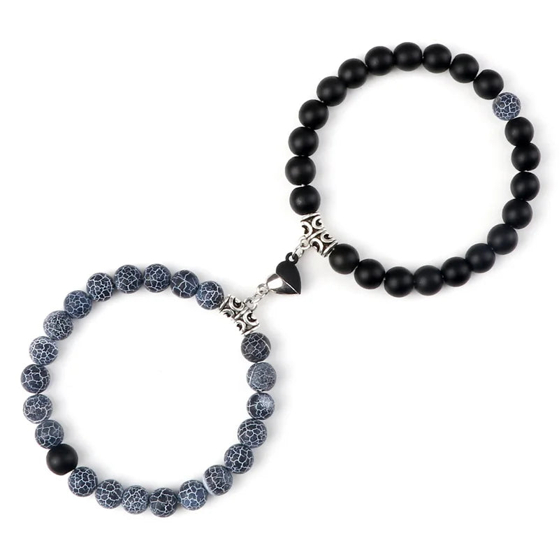 Bracelets de Couple à Distance en Pierres Naturelles – Duo de 2 Bracelets, Cadeau Amoureux
