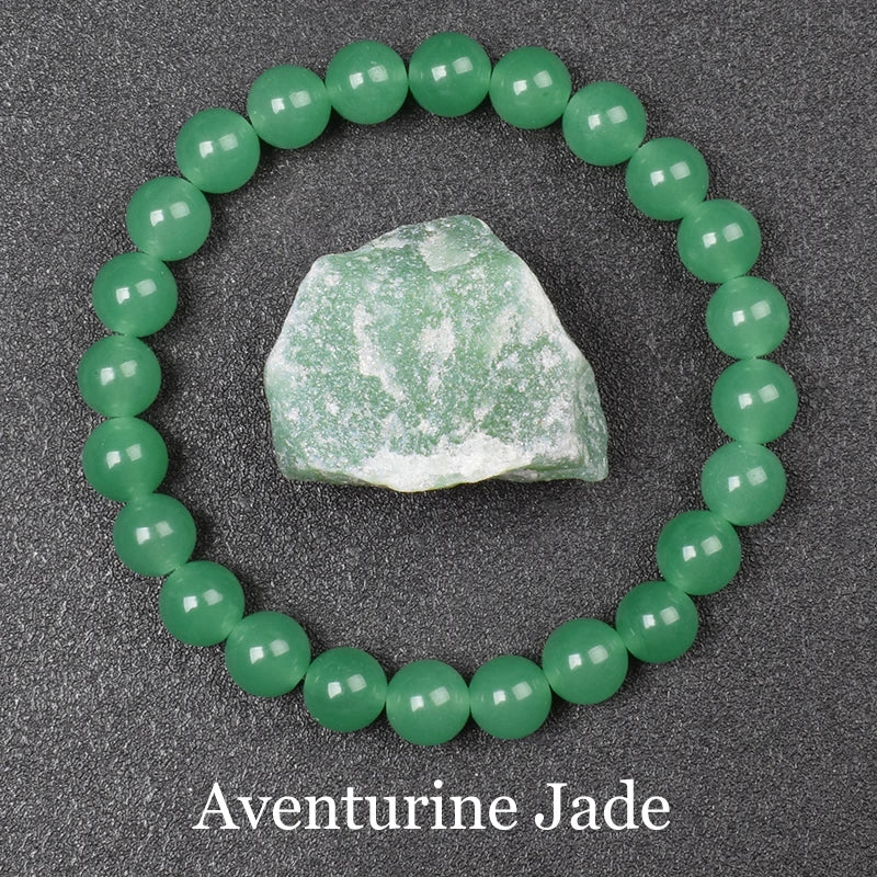 Bracelet Pierre Naturelle au Choix – Obsidienne Dorée, Rhodonite, Unakite et 13 Autres, 6 ou 8 mm