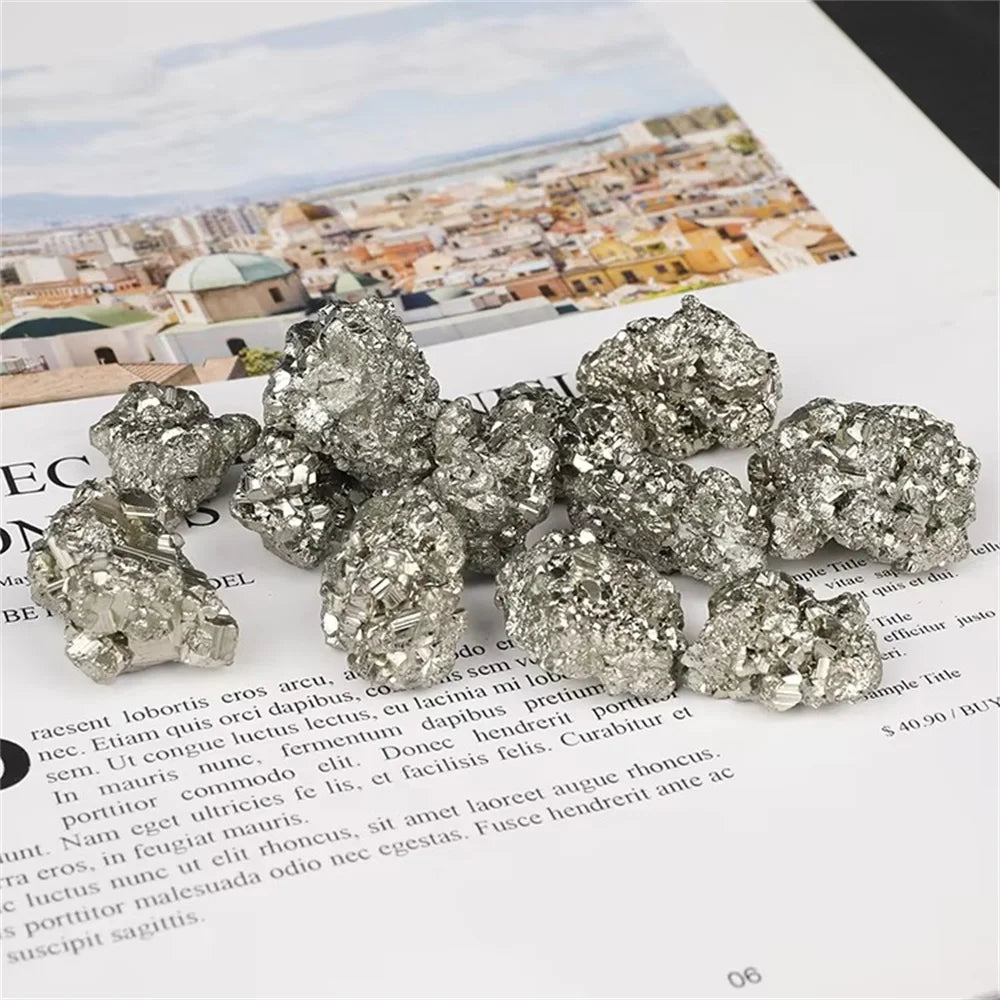 Pyrite Brute Naturelle – Pépites Dorées de 8 g à 100 g, Pierre de Collection
