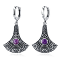 Boucles d'Oreilles Vintage en Argent 925 et Pierre Naturelle – Cyanite, Pierre de Lune, Labradorite… 10 Modèles