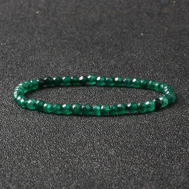 Bracelet Fin en Pierres Naturelles 4 ou 6 mm – 19 Pierres au Choix, Améthyste, Quartz Rose, Onyx…