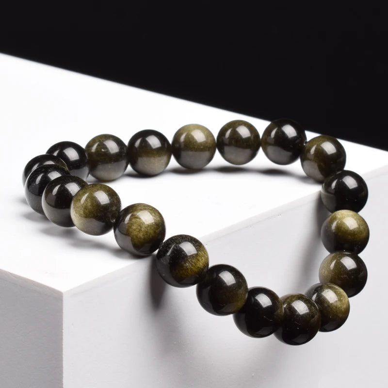 Bracelet Pierre Naturelle au Choix – Obsidienne Dorée, Rhodonite, Unakite et 13 Autres, 6 ou 8 mm