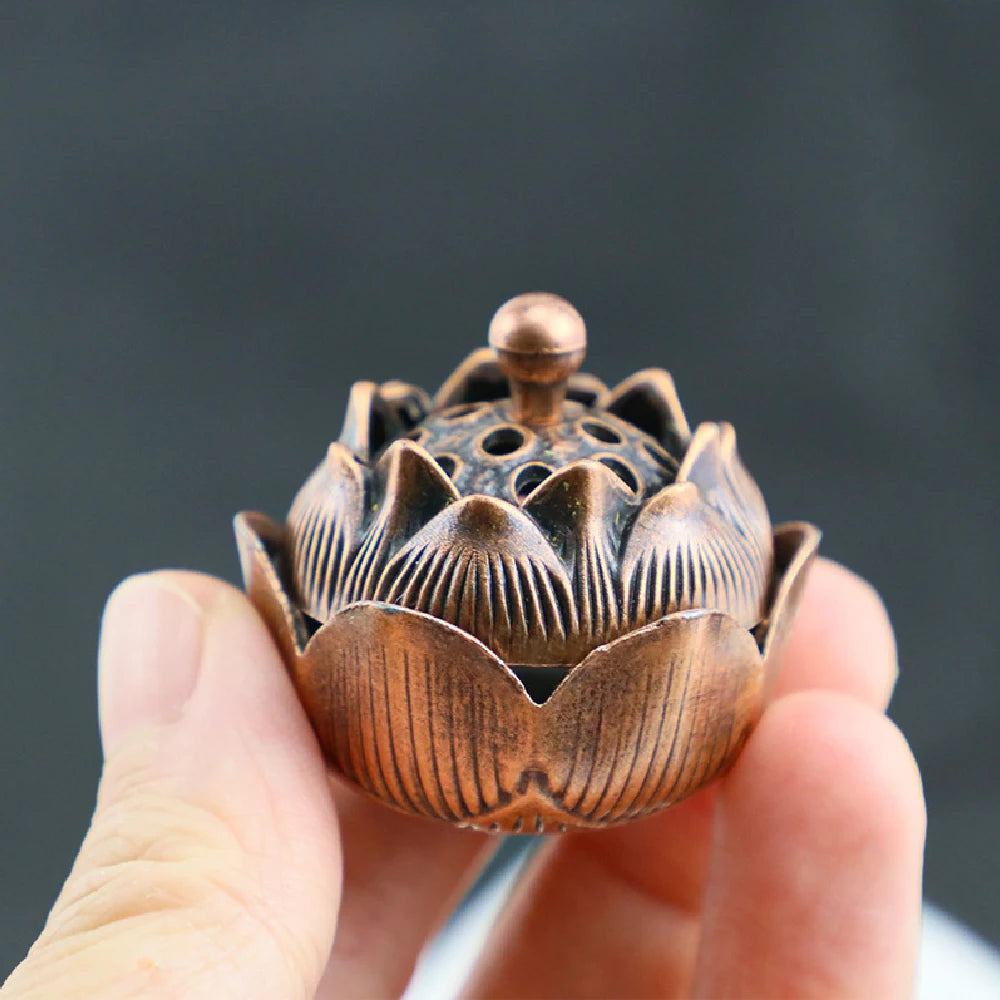 Porte-Encens Fleur de Lotus – Petit Brûleur pour Bâtons et Cônes, Décoration Zen