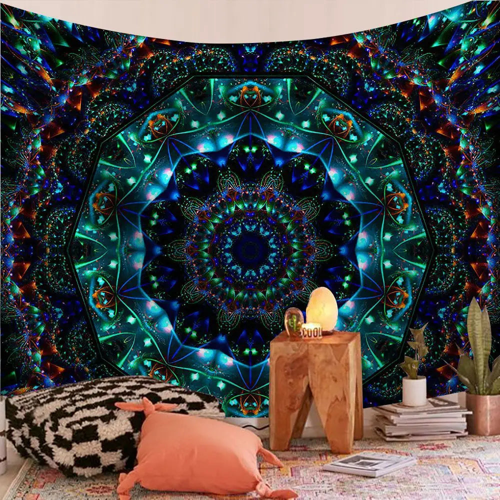 Tenture Murale Mandala Indien – Tapisserie Bohème en Tissu, Décoration Zen et Méditation, Idée Cadeau, 5 Tailles et 16 Motifs