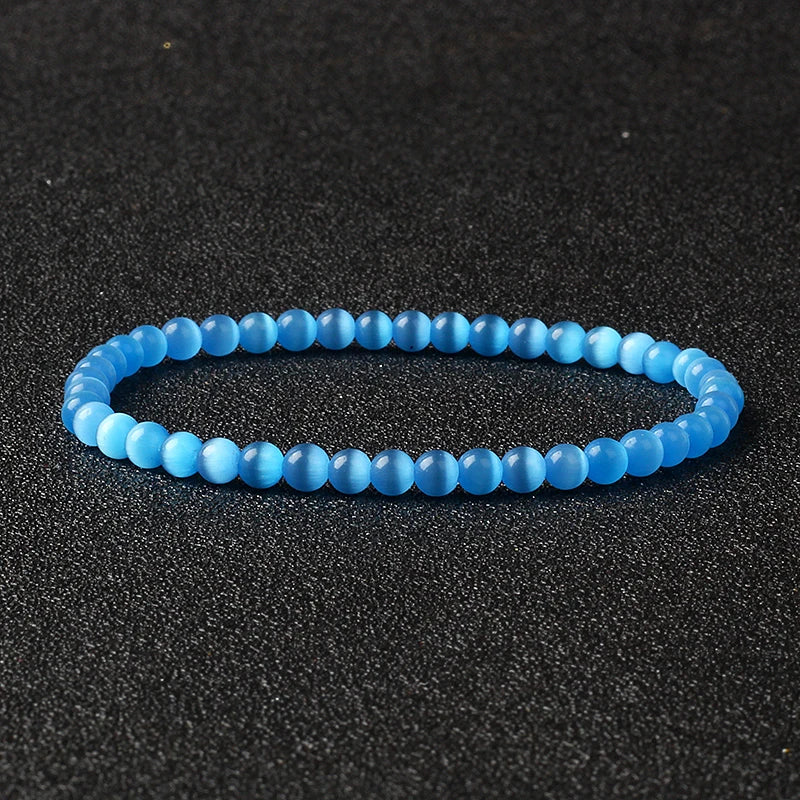 Bracelet Fin en Pierres Naturelles 4 ou 6 mm – 19 Pierres au Choix, Améthyste, Quartz Rose, Onyx…
