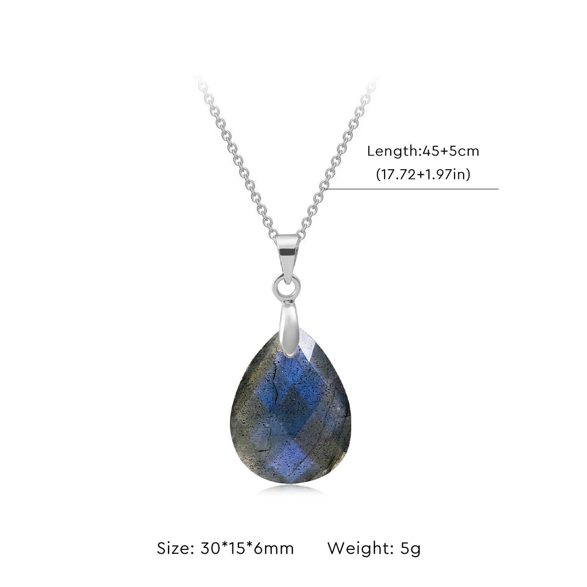 Collier Labradorite Naturelle Forme Libre – Pendentif Doré ou Argenté, 10 Modèles