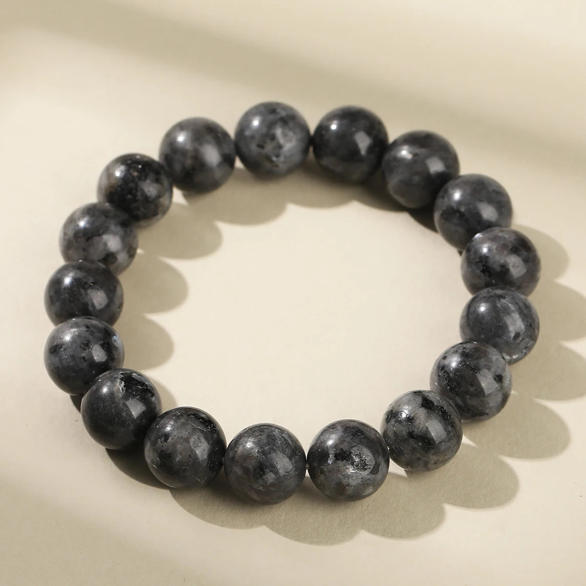 Bracelet Labradorite Noire (Spectrolite) – Perles à Reflets 6, 8 ou 10 mm, Homme