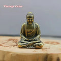 Mini Statue Bouddha en Laiton – Bouddha de Poche en Méditation 3,5 cm, Naturel ou Patiné