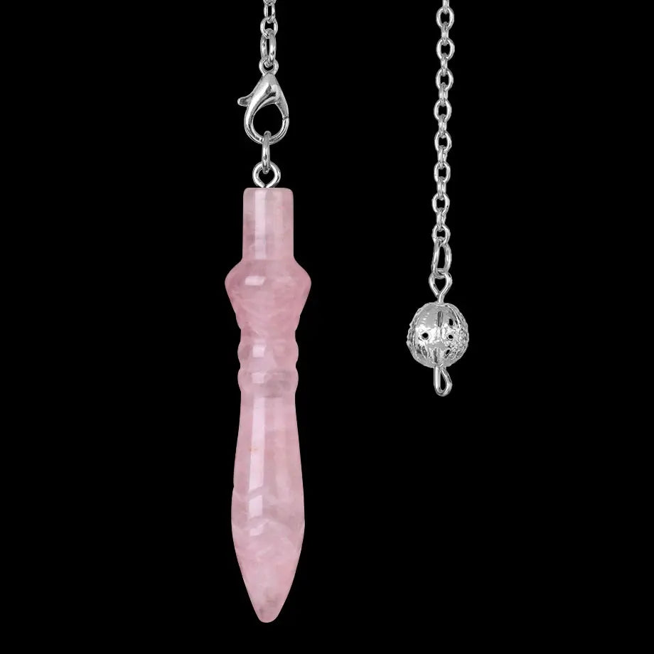 Pendule Thot Égyptien en Pierre Naturelle Sculptée – Obsidienne, Améthyste, 7 Chakras… 11 Pierres