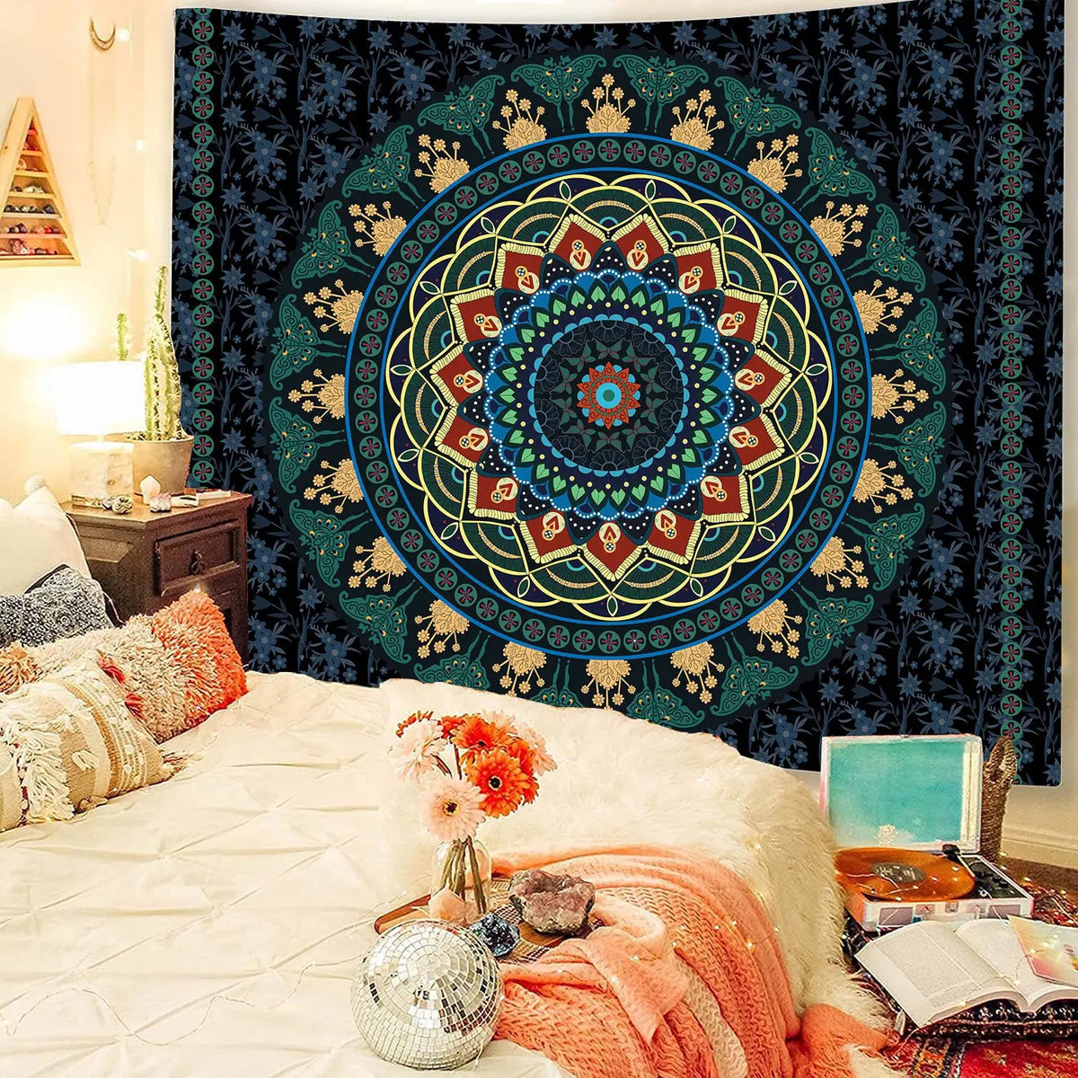 Tenture Murale Mandala Indien – Tapisserie Bohème en Tissu, Décoration Zen et Méditation, Idée Cadeau, 5 Tailles et 16 Motifs