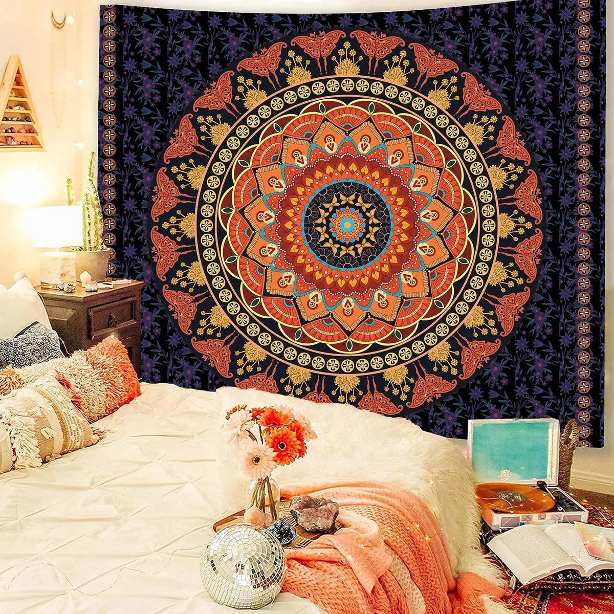 Tenture Murale Mandala Indien – Tapisserie Bohème en Tissu, Décoration Zen et Méditation, Idée Cadeau, 5 Tailles et 16 Motifs