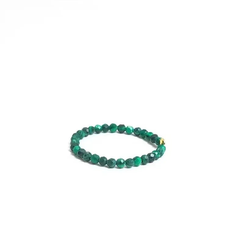 Bague Fine en Perles de Pierre Naturelle Facettées 2 mm – Extensible, 26 Pierres au Choix