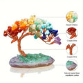 Arbre de Fortune 7 Chakras – Pierres Roulées sur Base en Agate, Fil de Cuivre, Décoration Feng Shui