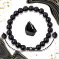 Bracelet Cordon Tressé Réglable – Perles de Pierre Naturelle au Choix 4, 6 ou 8 mm, avec Carte