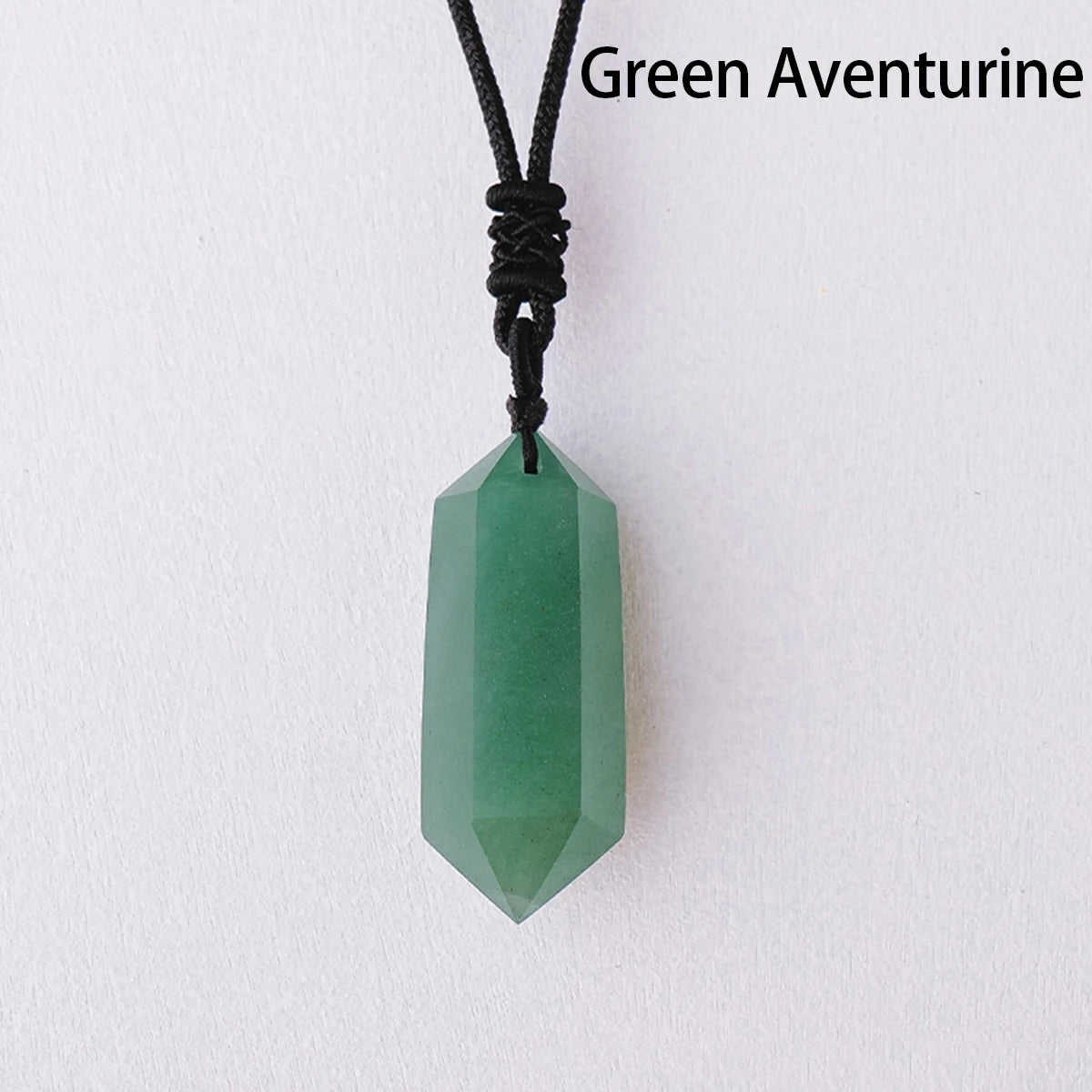 Collier Pendentif Double Pointe en Cristal Naturel – Quartz, Améthyste, Labradorite…, Cordon Réglable