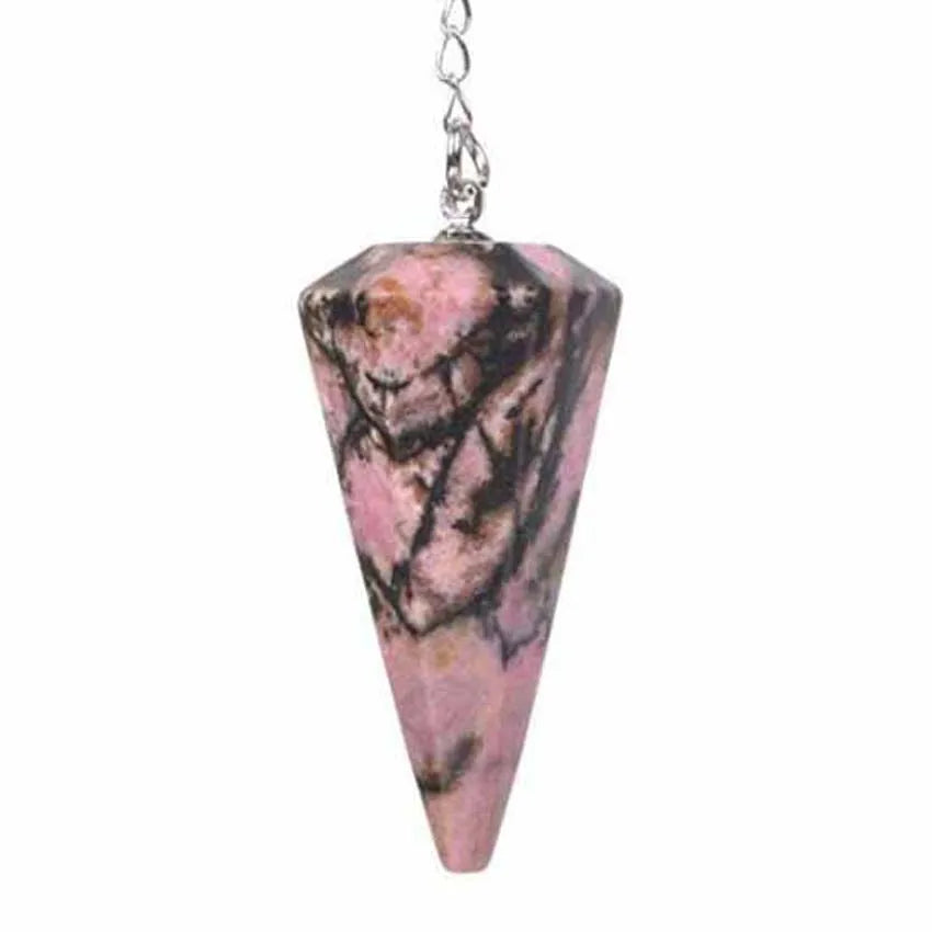 Pendule Pyramide Hexagonale en Pierre Naturelle – 18 Pierres : Améthyste, Labradorite, 7 Chakras…