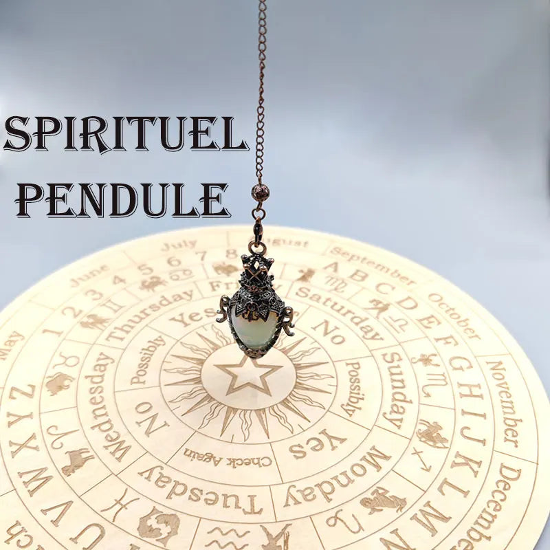 Grand Pendule Vintage en Pierre Naturelle – Cœur Serti Monture Cuivrée, Obsidienne, Améthyste, Labradorite…