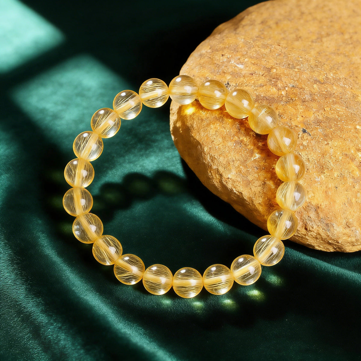 Bracelet Citrine Naturelle – Perles Jaune Soleil 6, 8 ou 10 mm, 17 ou 19 cm