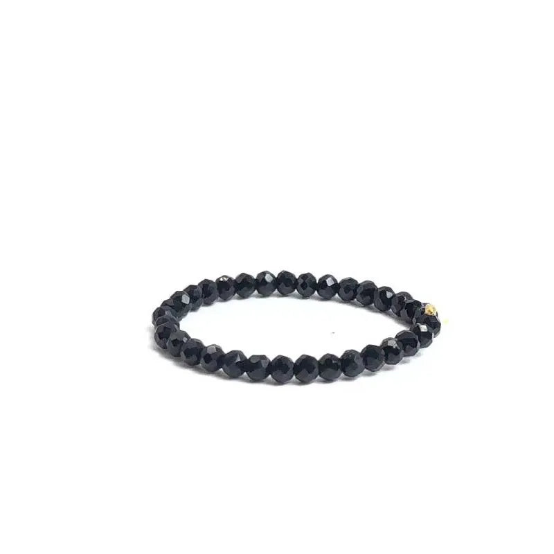 Bague Fine en Perles de Pierre Naturelle Facettées 2 mm – Extensible, 26 Pierres au Choix