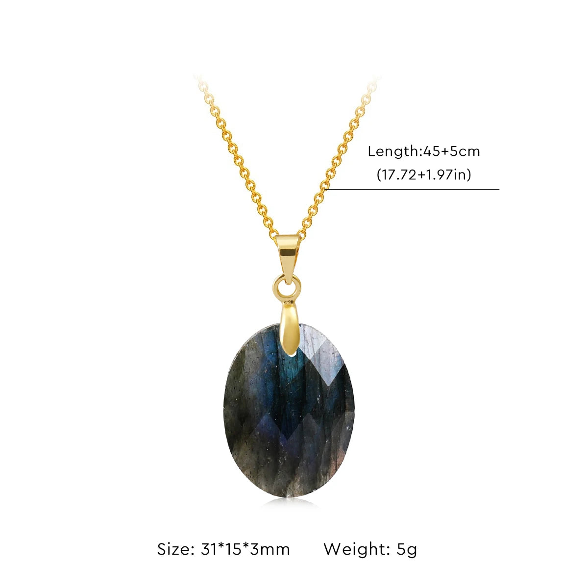 Collier Labradorite Naturelle Forme Libre – Pendentif Doré ou Argenté, 10 Modèles