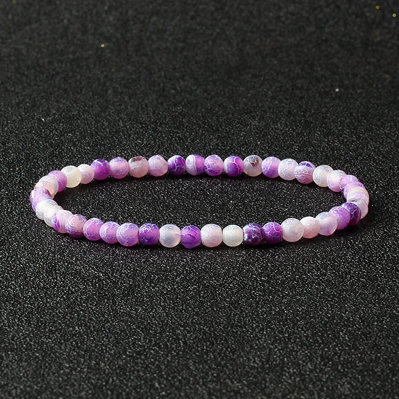 Bracelet Fin en Pierres Naturelles 4 ou 6 mm – 19 Pierres au Choix, Améthyste, Quartz Rose, Onyx…