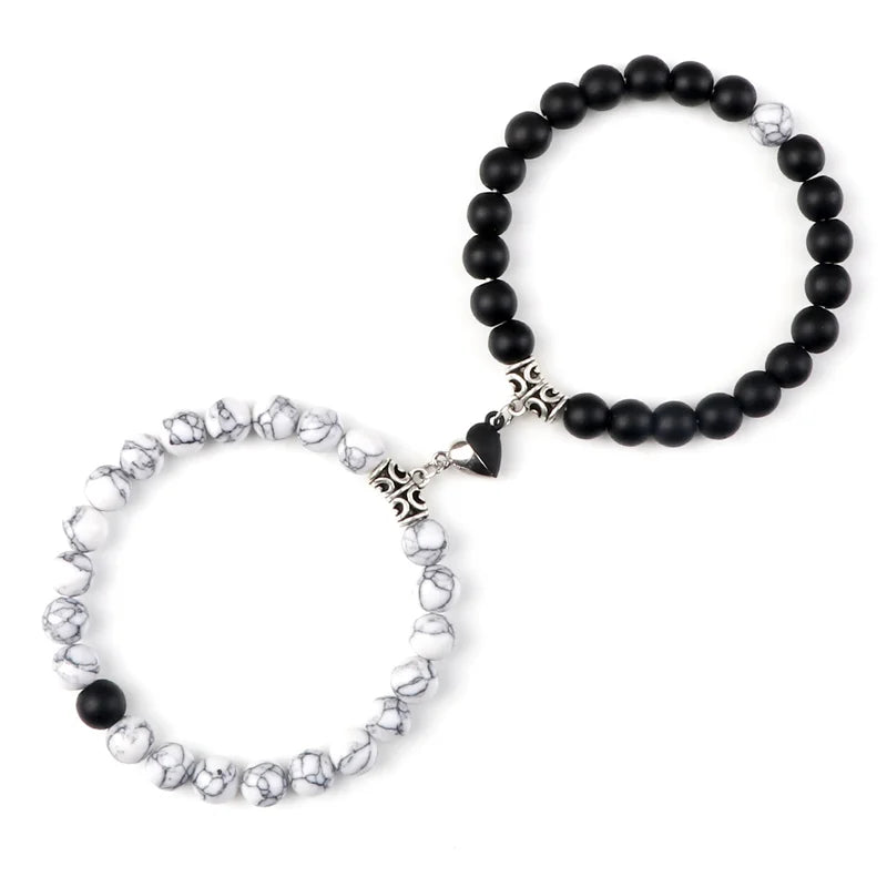 Bracelets de Couple à Distance en Pierres Naturelles – Duo de 2 Bracelets, Cadeau Amoureux