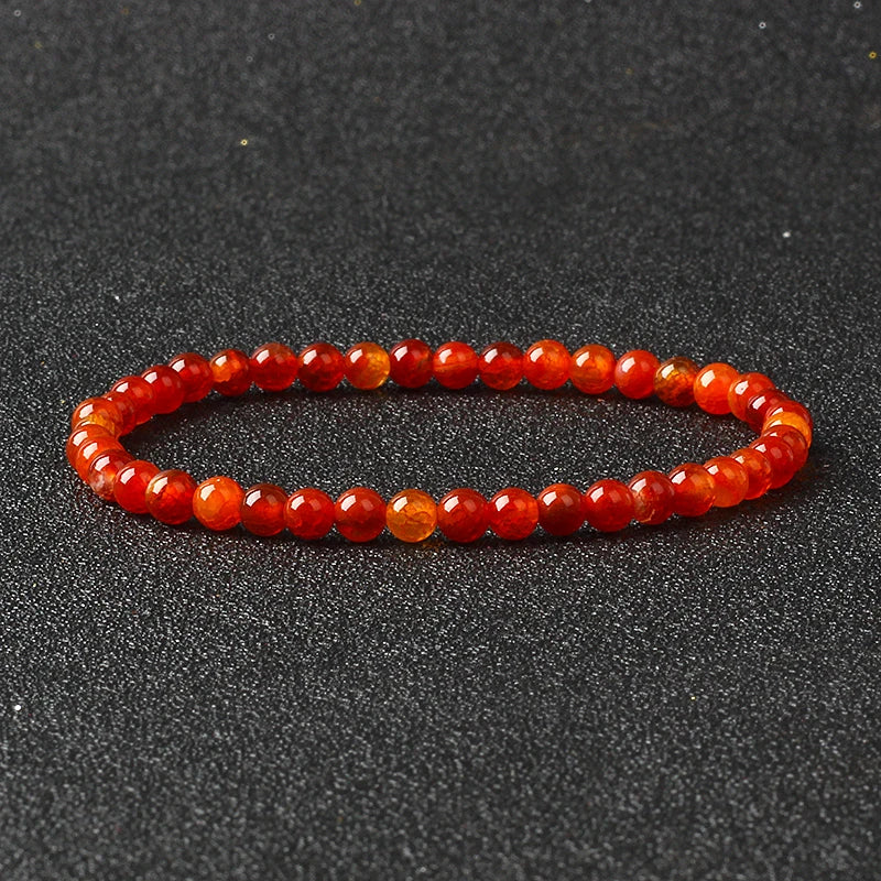 Bracelet Fin en Pierres Naturelles 4 ou 6 mm – 19 Pierres au Choix, Améthyste, Quartz Rose, Onyx…