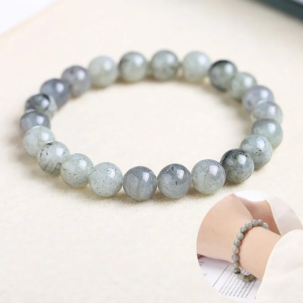 Bracelet Labradorite Naturelle – Perles 4, 6 ou 8 mm, Élastique, Femme et Homme
