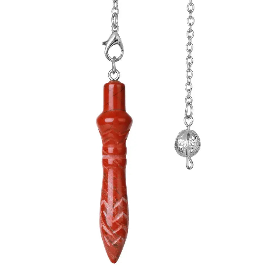 Pendule Thot Égyptien en Pierre Naturelle Sculptée – Obsidienne, Améthyste, 7 Chakras… 11 Pierres