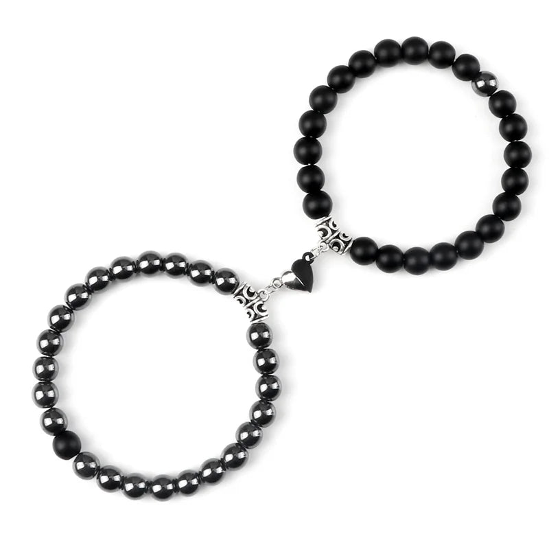 Bracelets de Couple à Distance en Pierres Naturelles – Duo de 2 Bracelets, Cadeau Amoureux