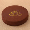 Coussin de Méditation Rond en Lin 40 cm – Brodé Fleur de Lotus, Housse Déhoussable, 9 Coloris