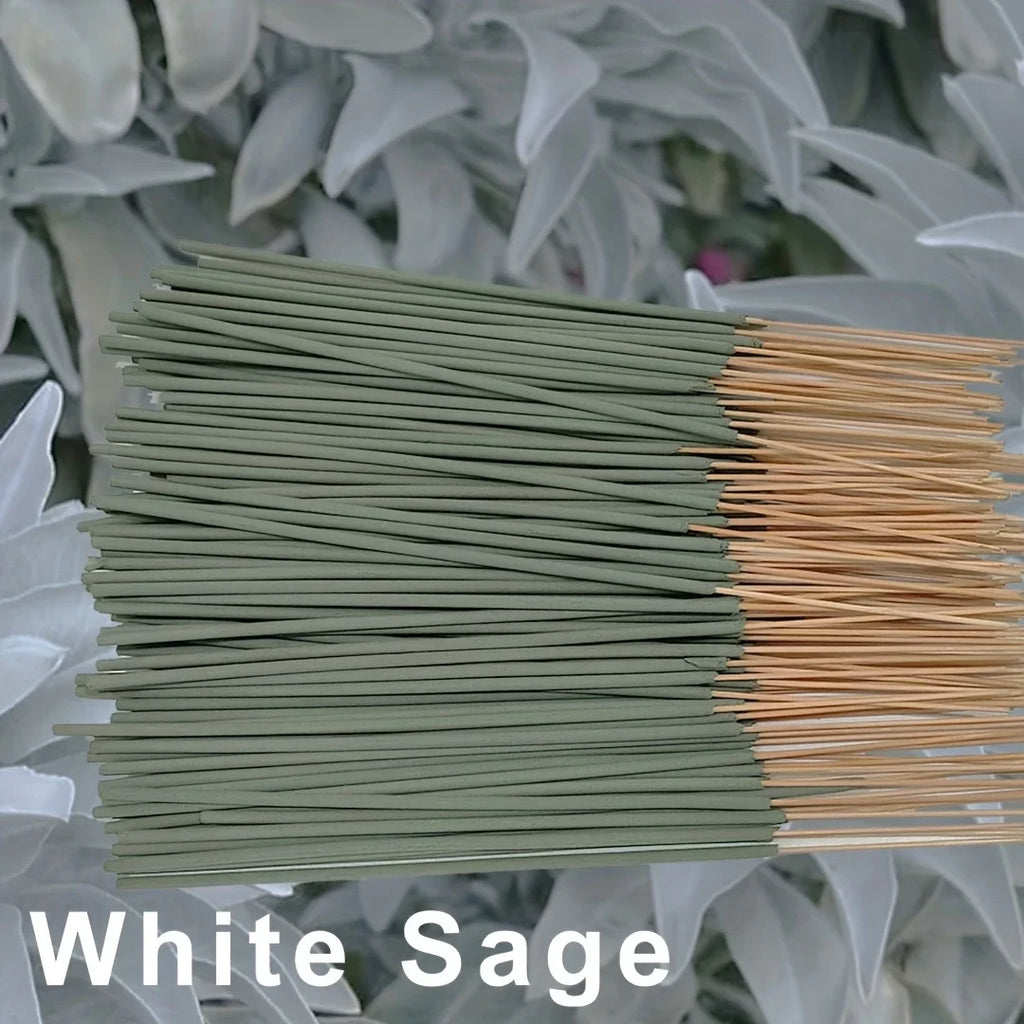Bâtons d'Encens Sauge Blanche 22 cm – Lots de 25, 135 ou 200 Bâtonnets