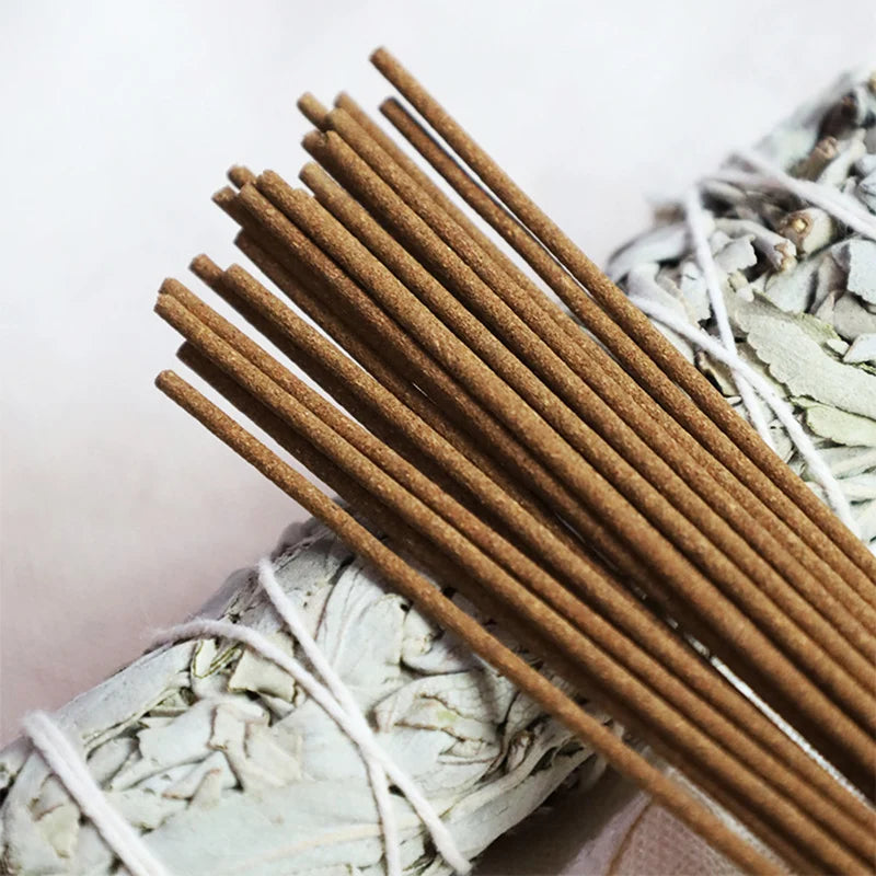Encens Naturel en Tube de 20 Bâtonnets 21 cm – Palo Santo, Cèdre ou Sauge Blanche
