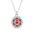 Collier Diffuseur d'Huiles Essentielles en Acier – Médaillon Arbre de Vie, Lotus, Fleur de Vie, 15 Motifs