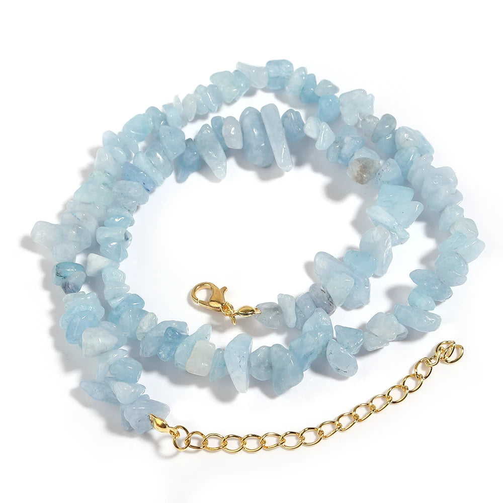 Collier Ras du Cou en Éclats de Pierres Naturelles – 16 Pierres au Choix, 43 cm